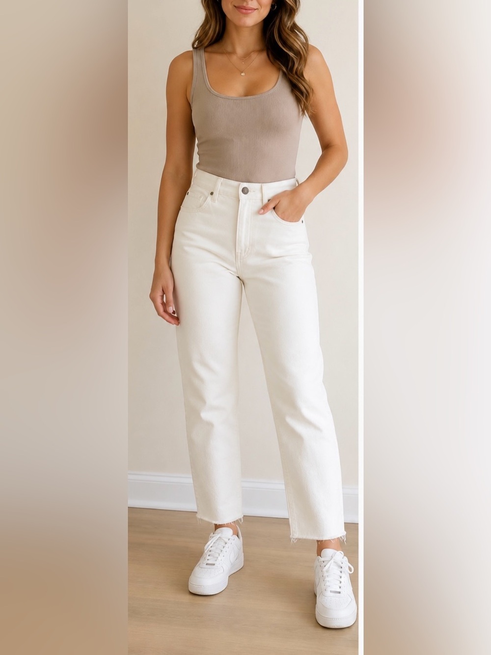 HOLLISTER Ultra High-Rise Vintage Straight Jeans off white Sz 9